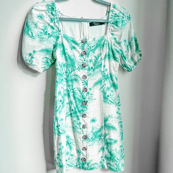 Paper Heart Dresses | Paper Heart Dress - Palm Tree Print | Color: Green/White | Size: S | Djsstyle's Closet
